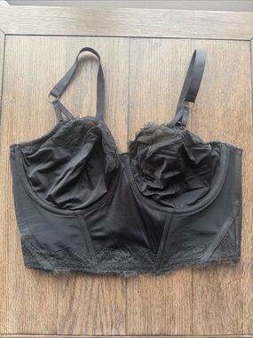 Auden Black Lace Longline Bra